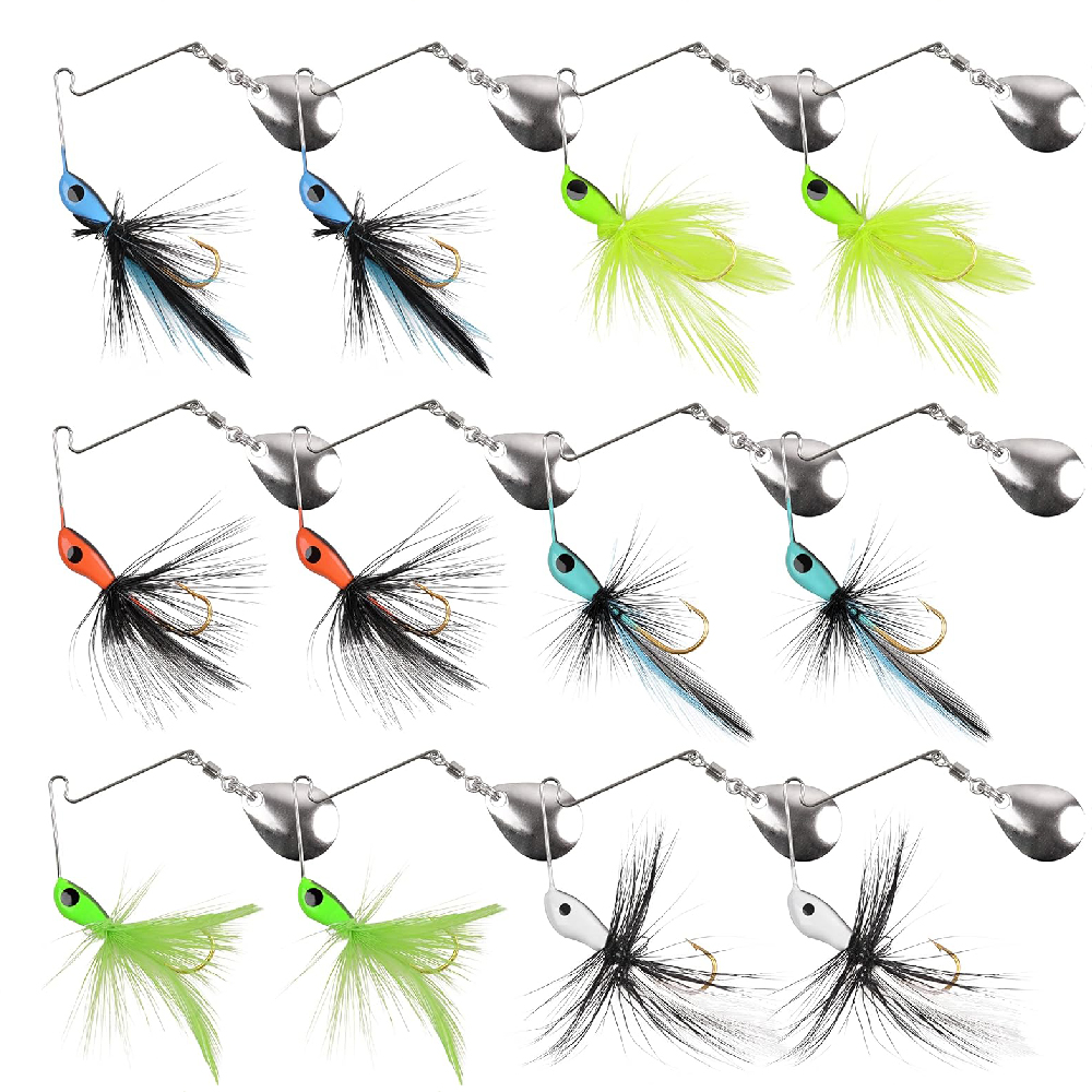 6개/12개 스피너 베이트 배스 낚시 루어 메탈 지그  - Fishing Lure Spinnerbait 리뷰 및 가격
