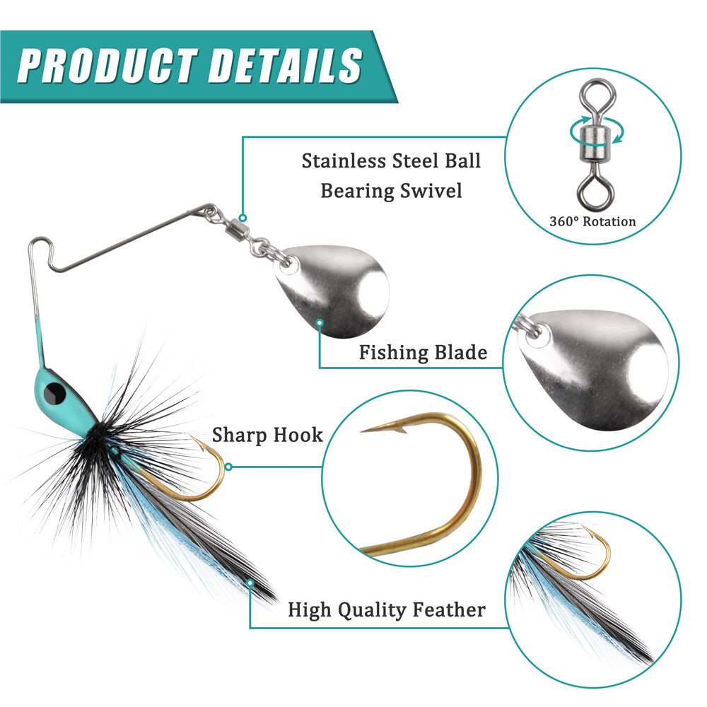 6개/12개 스피너 베이트 배스 낚시 루어 메탈 지그  - Fishing Lure Spinnerbait 리뷰 및 가격