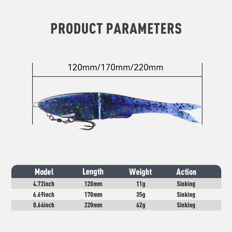 1개 소프트 조인티드 스윔베이트 싱킹 120‑220mm - Fishing Lure Popper 리뷰 및 가격