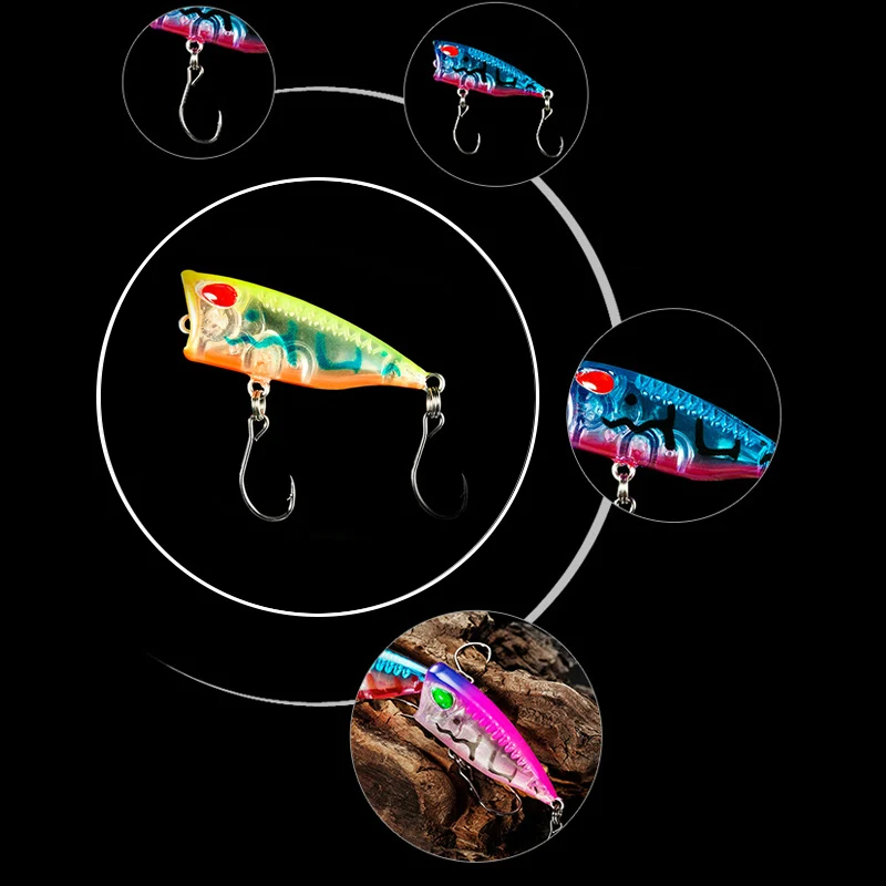 새로운 1pcs 4cm 3g 미니 포퍼 하드 미끼 미노 - Fishing Lure Popper 리뷰 및 가격